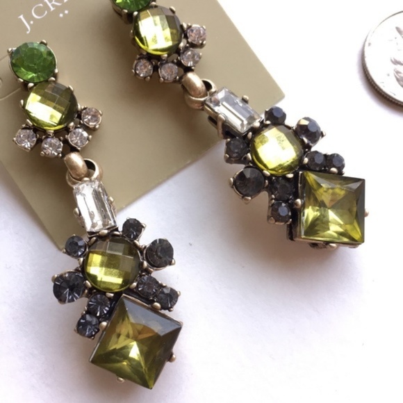 Jcrew green crystal statement earrings - Picture 4 of 7